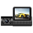 thumbnail image 3 of Cámara Dash 3 cámaras Dash Cam 2in Clear Car Espejo retrovisor Grabación de video del automóvil Videocámara Grabadora de cámara de automóvil en varios idiomas Grabadora de conducción de seguridad auto, 3 of 8