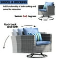 thumbnail image 5 of Ovios 9 Pieces Outdoor Patio Furniture with 30Inch Gas Fire Pit Table CSA Approved Grey Wicker Conversation Set with 360 Degree Swivel Rocking Chair, 5 of 8