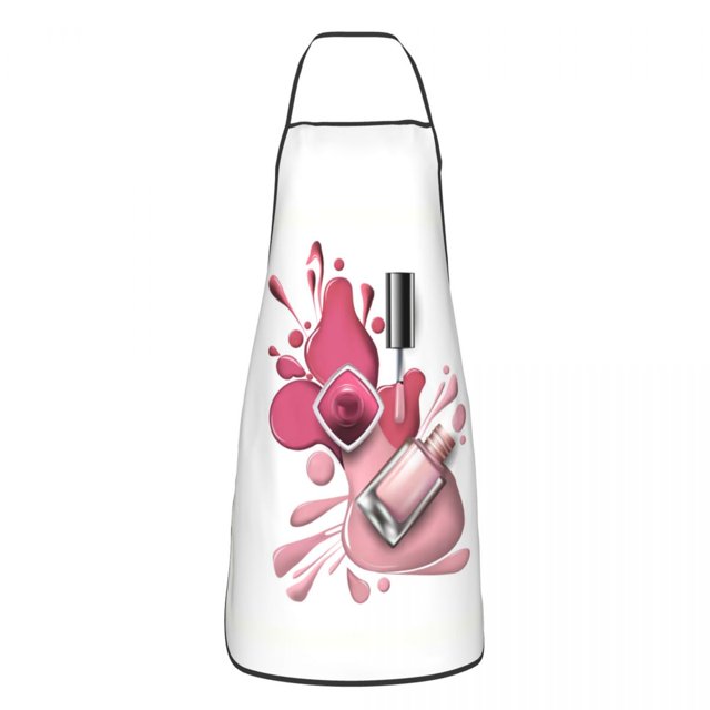 Delantal con patrón de esmalte de uñas de belleza para hombres y mujeres, regalo de manicura, babero de Chef de cocina para adultos, Tablier, cocina, hornear, pintura