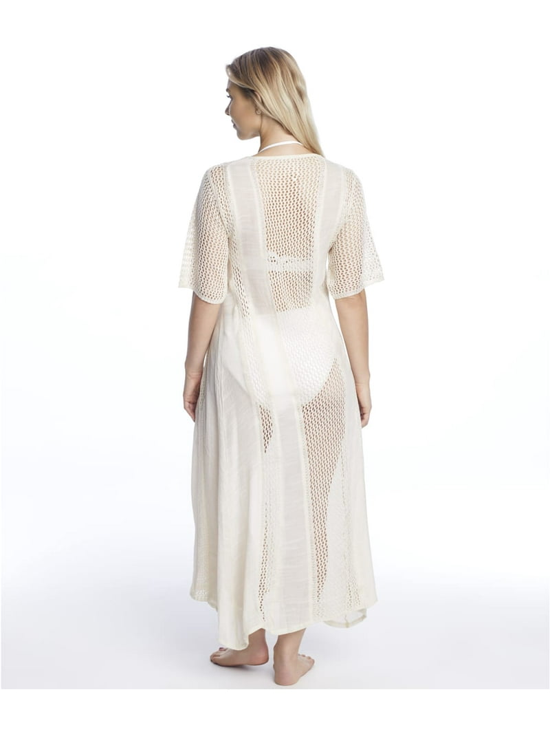 ELAN White Crochet Maxi Beach Swim Cover-Up, US Medium, NWOT - Walmart.com