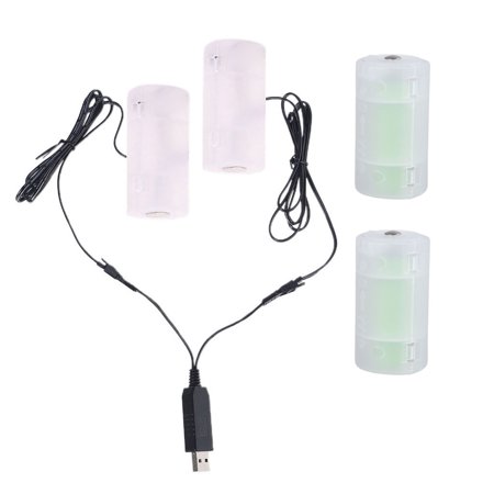 

1 to 2 USB Power Supply Kit for D Battery Replace 1-4pcs 1.5V D Cell Battery