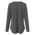 thumbnail image 4 of larppty Women Tops Long Sleeve Shirts V Neck Loose Fit Soft Casual Solid Color T-Shirts Fall Clothing (Grey, XXL), 4 of 5