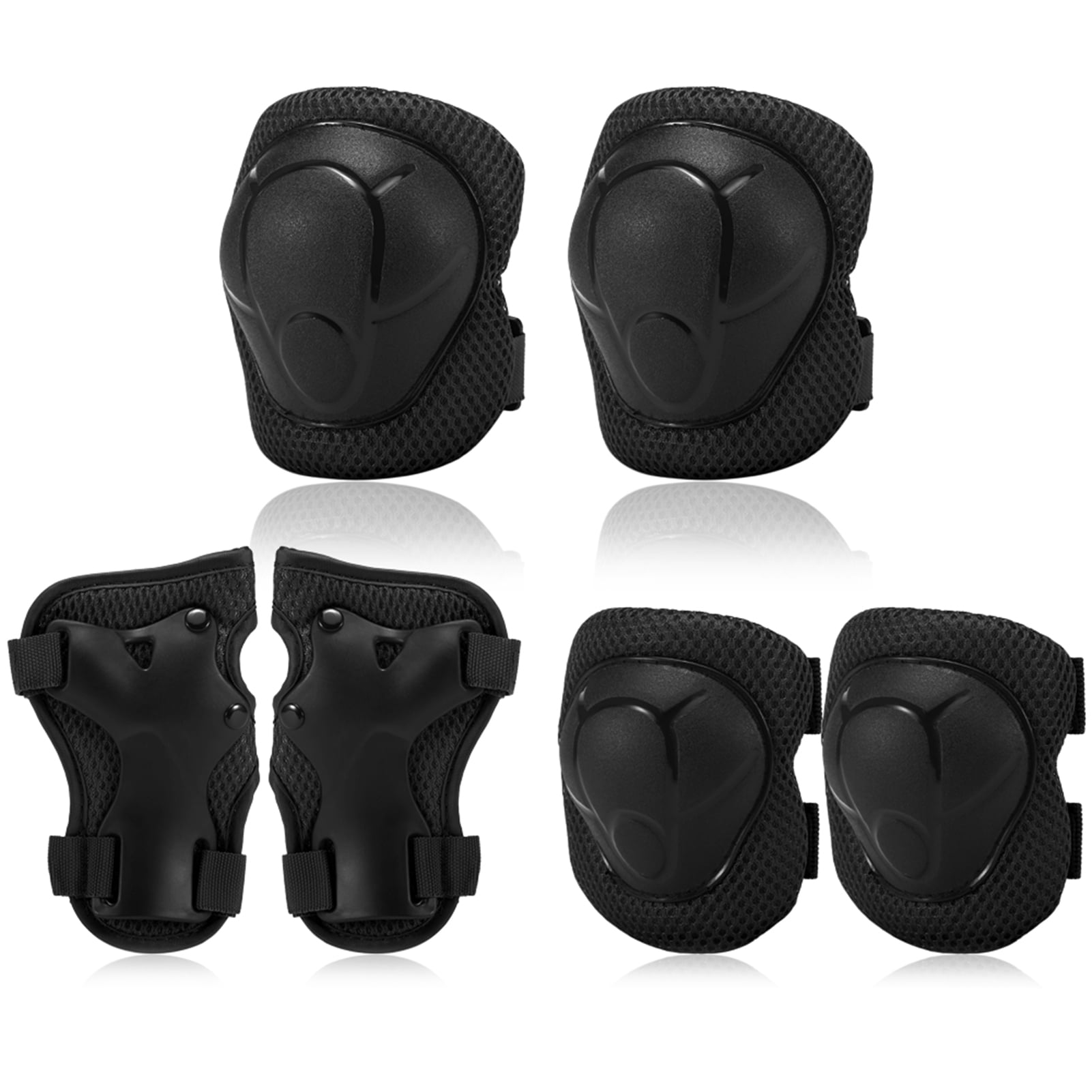 6 Knee Elbow Wrist Protective Pad Protector Gear Sports Tactical Skate Guard 