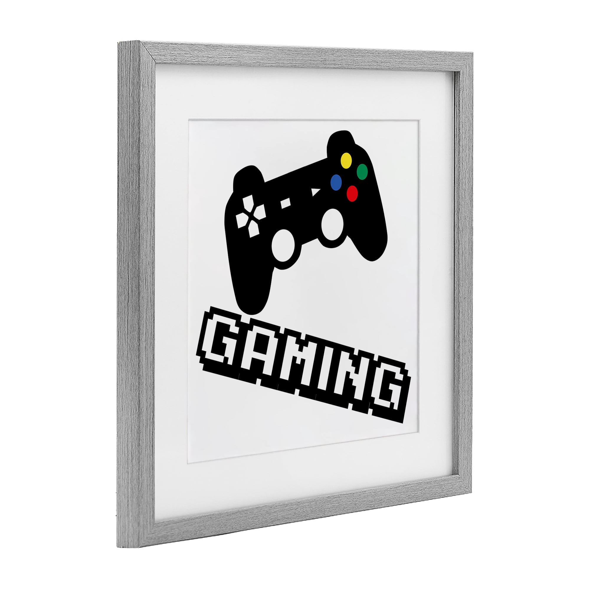 Stupell Industries Playful Pixel Gaming Gray Framed Print Under Glass, design by Marcus Prime