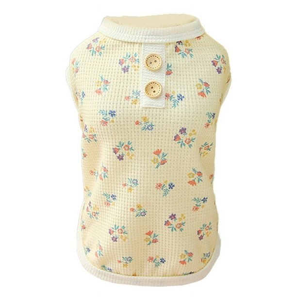 Sudadera floral para perro, camisa con estampado de flores para