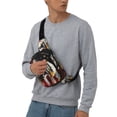 thumbnail image 3 of Ratiio Retro American Eagle A Pattern Square Double Layer Waist Bag, Durable Twill Fabric Waist Pack with Adjustable Belt,Outdoor Hiking, Running, Travel Waist Bag, 3 of 6