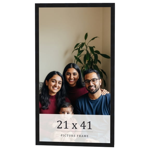 21x41 Frame Black Real Wood Picture Frame Width 0.75 inches | Interior Frame Depth 0.5 inches |