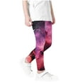 thumbnail image 3 of Odeerbi 3-12 Years Kids Girls Leggings Starry Sky Print Stretchy Tights Compression Pants Starlit High Waist Soft Pantyhose, 3 of 4