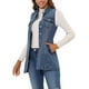 thumbnail image 4 of INSPIRE CHIC Chaleco de Mezclilla para Mujer Sin Mangas con Botones, Longitud Media, Chaleco Casual de Jean 2XL Azul, 4 of 6