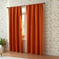 thumbnail image 5 of HCBY 2PCS Solid Modern Blackout Thermal Window Curtains, Machine Washable 100% Polyester with Rod Pocket for Bedroom, Living Room, Kitchen​(Orange,63"x53"), 5 of 6