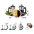 thumbnail image 4 of 34Oz 1000ml de té de de café francés, émbolo de acero inoxidable, Material de grado alimenticio Baoblaze Cafetera de prensa francesa, 4 of 8