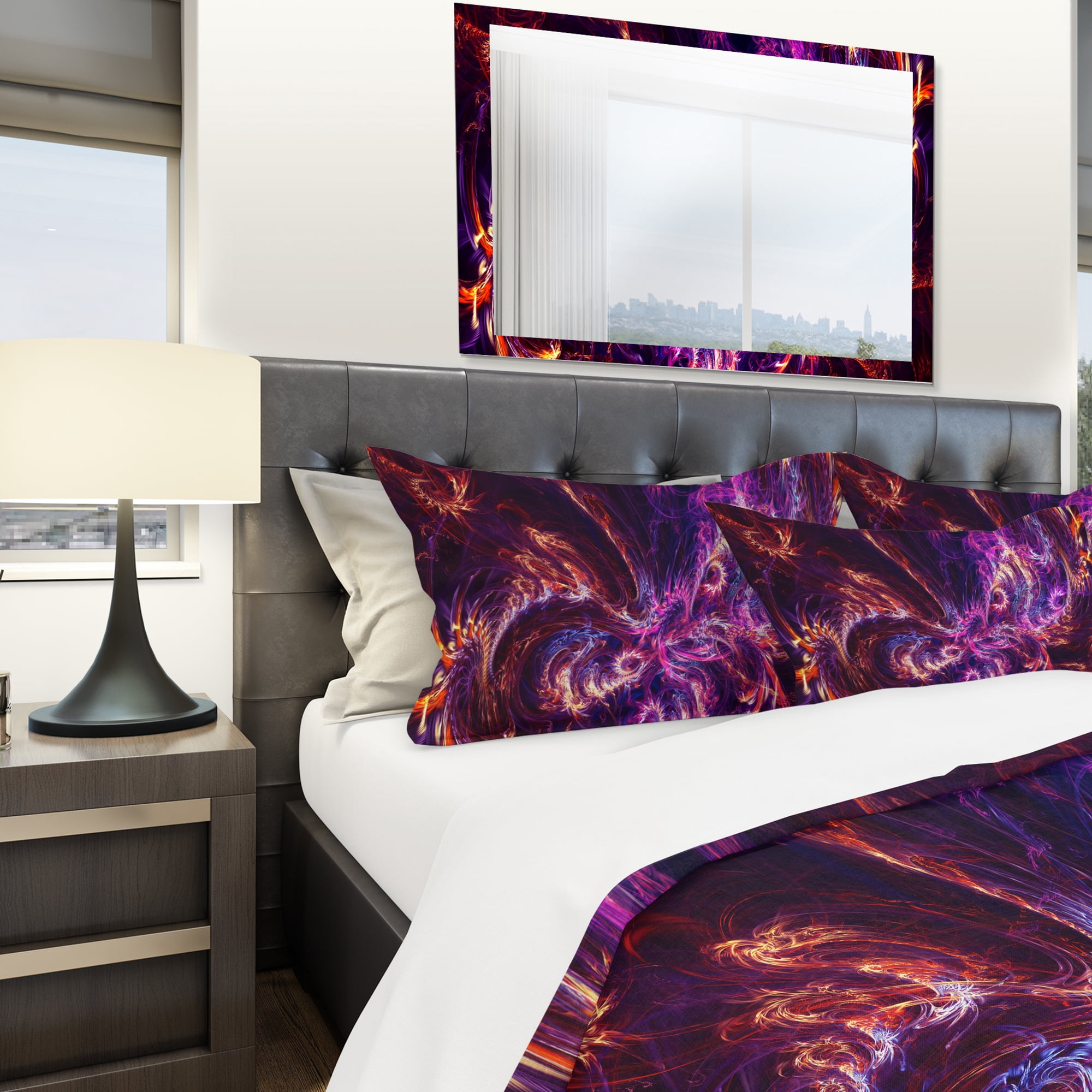 Designart 'Abstract Tidal Wave At Night' Modern & Contemporary Duvet Cover Set