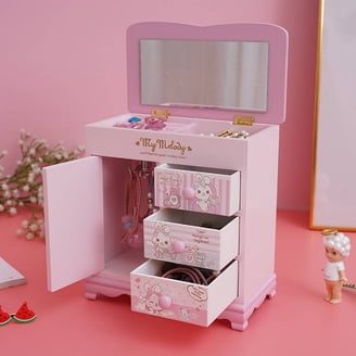1 x PINK Hello Kitty Jewelry Box Mirror Jewelry Case Storage