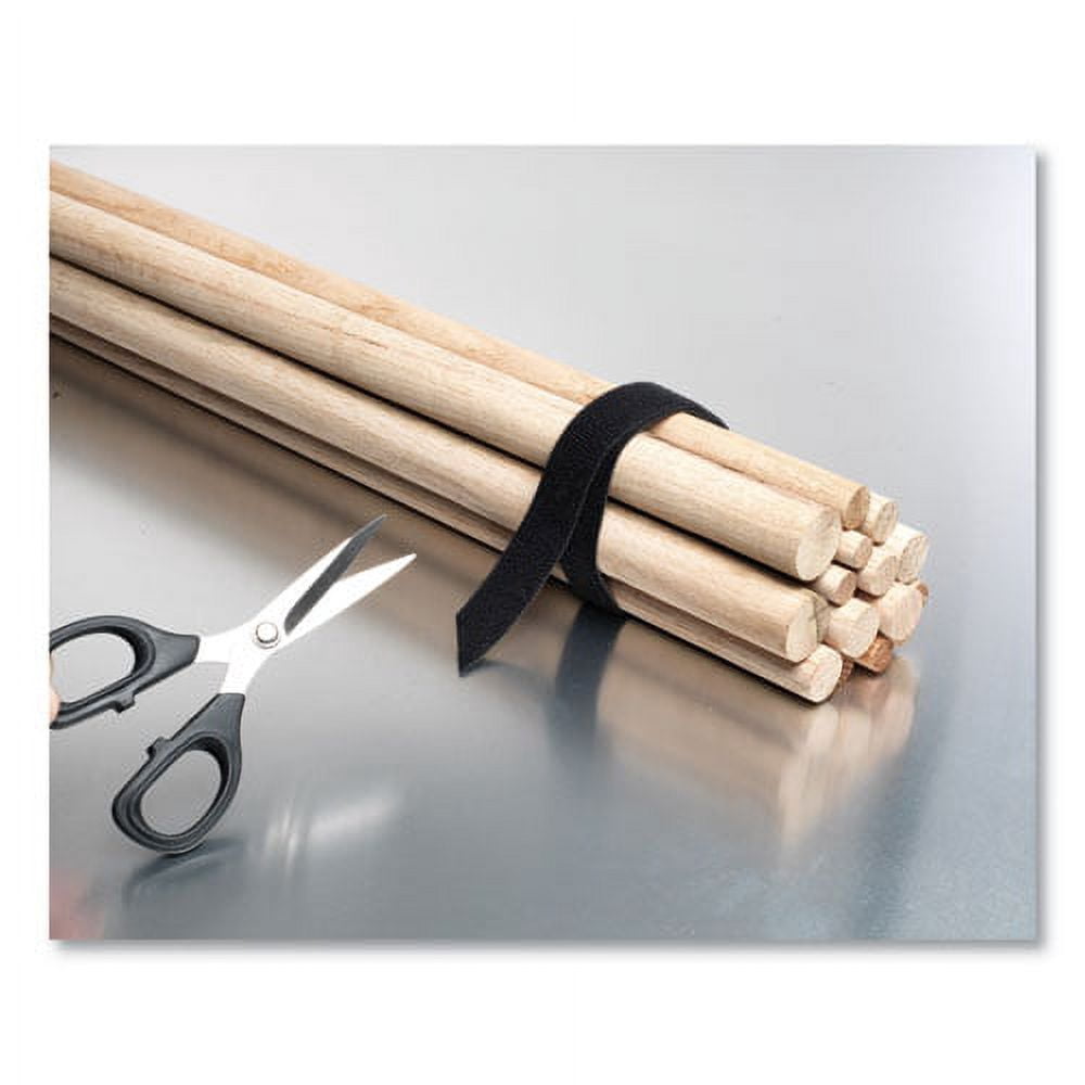 One-Wrap Pre-Cut Standard Ties, 0.75" X 12", Black | Bundle of 2 Rolls