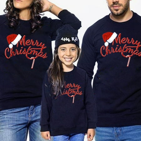Comfy Hoodie Set - Mama Dad Kids Hoodie Merry Christmas Sweater Jumper Set Funny Family Xmas Matching Top