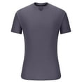 thumbnail image 2 of ohmzyzo Mens Short Sleeve T-Shirts Casual Crew Neck Basic T Shirt Soft Solid Color Fitted Stretch Tee Shirts, 2 of 5