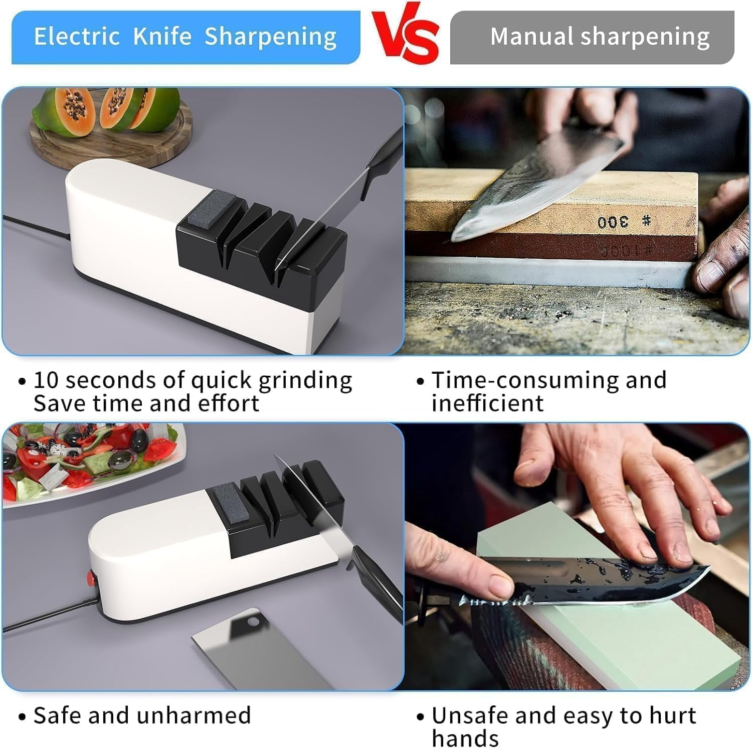 Electric Knife Sharpener 5 in 1 System with Upgraded Motor for All Knives