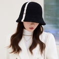 thumbnail image 4 of Guiexla Women Winter Bucket Hat Thick Color Matching Soft Sun UV Short Brim Windproof Cold Resistant Fisherman Hat Lady Fleece Cap Outdoor Headwear, 4 of 8