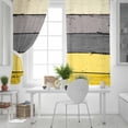 thumbnail image 5 of Fsddascl Yellow Grey Blackout Curtains for Bedroom/Living Room, Thermal Insulated Kitchen Curtains, Vintage Stripe Farmhouse Wood Grain Ombre Grommet Darkening Window Treatment Drapes 42"x54"x2, 5 of 8