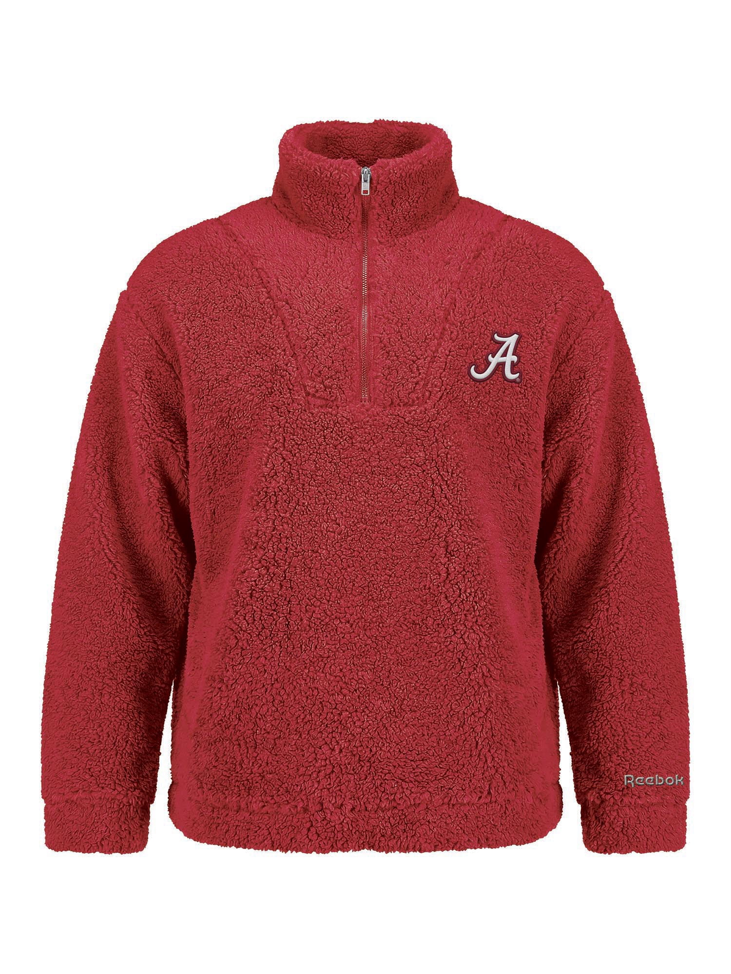 Alabama Crimson Tide Reebok Womens Relaxed Fit Qtr Zip Sherpa Pullover
