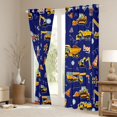 thumbnail image 3 of Homewish Excavator Theme Blackout Curtains Set of 2 (52x84 Each),Construction Vehicles Window Curtains,Blue Deepblue Curtains and Drapes For Boys Kids,Ultra Soft Home Decor, 3 of 6