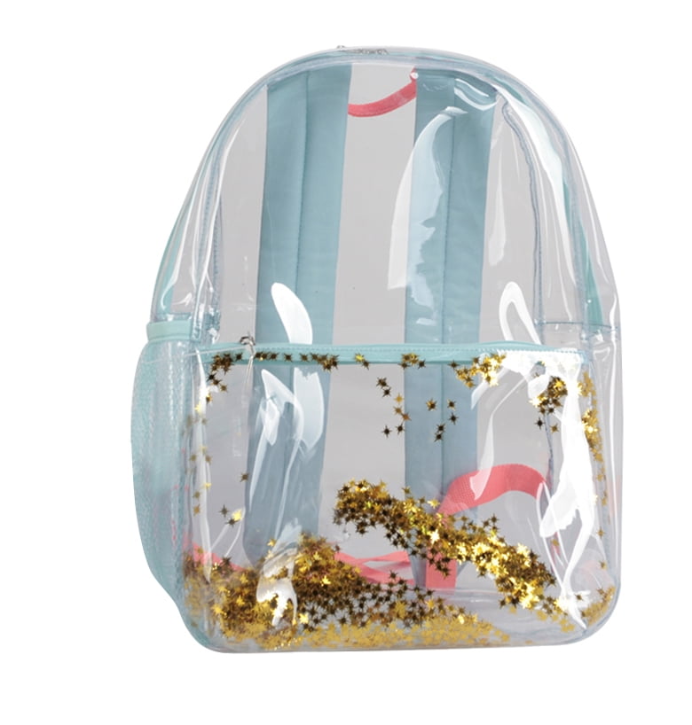 clear glitter backpack