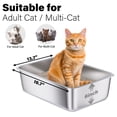 thumbnail image 2 of Caja de arena para gatos Holintan de acero inoxidable, grande, 20 x 35 x 15 cm, 2 of 6