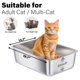 thumbnail image 2 of Caja de arena para gatos Holintan de acero inoxidable, grande, 20 x 35 x 15 cm, 2 of 6