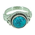 thumbnail image 3 of Navya Craft Turquoise 925 Sterling Silver Handmade Women Statement Ring Size 13.5, 3 of 3