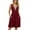 Wine, variant on IROINNID V-Neck A-Line Dress For Women Sleeveless Solid Color Comfort Waist Dress With Pocket