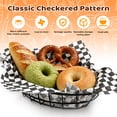 thumbnail image 4 of RULLINE 12 Pcs Black Wire Bread Baskets with 100 Checked Deli Paper Liners – 9.65" x 6.1" x 2.2" Metal Fast Food Serving Trays for Restaurants, BBQ, Picnics, Parties (Black), 4 of 6