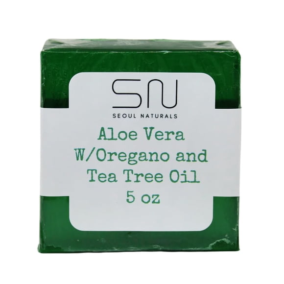 Jabón de aloe vera con orégano y aceite de árbol de té de Seoul Naturals k beauty 5 oz