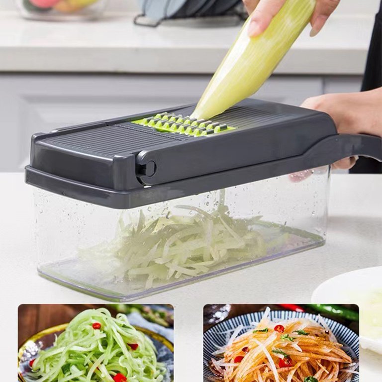 Bobasndm Vegetable Chopper,Multifunctional Veggie Chopper,Kitchen Vegetable  Slicer Dicer Cutter,Potato Onion Food Chopper with Vegetable Peeler,Hand  Guard and Container 