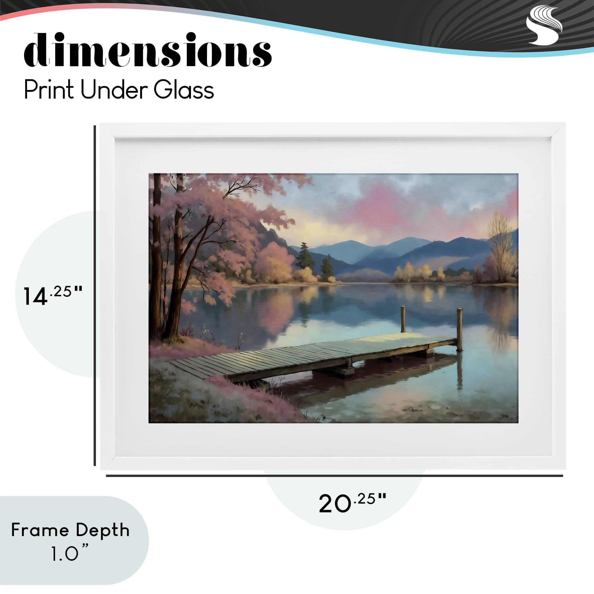 Stupell Industries Pink Dock at Sunset White Framed Print Under Glass, design by Creative Studio