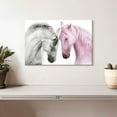 thumbnail image 2 of Elephant Stock Couple Of Horses Wall Art - Horizontal Canvas Wall Art - Living Room Wall Decor - Animal Canvas - Pink And White Decor - 12" x 8", 2 of 4