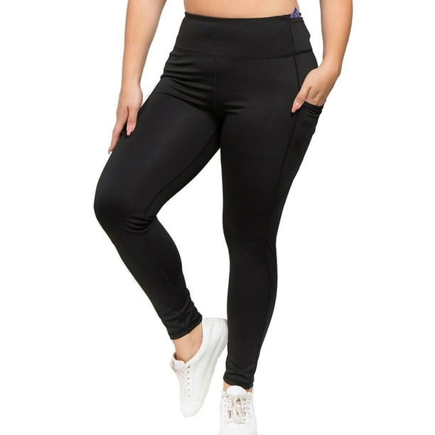 korrekt Skal Lure Black Plus Size High Waist Activewear Leggings With Pockets Size X-Large -  Walmart.com