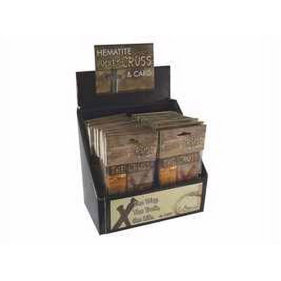 Display-Boxed Hematite Pocket Cross W/Wallet Card (Pack of 50)