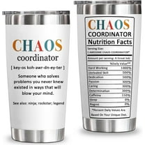 Chaos Coordinator Tumbler 20 Oz Stainless Steel Perfect Gifts for Women, Boss, Coworker, Teacher, Mom Unique Birthday & Thank You Present