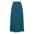 thumbnail image 4 of Jupes Midi pour Femmes Mode Décontractée Taille Haute Robe Longue Vintage Unie Vêtements Femmes Marine L, 4 of 5