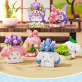 thumbnail image 1 of Sanrio Hello Kitty Kuromi maceta flor suculenta modelo bloques de construcción adornos dormitorio juguetes niñas niños regalos de vacaciones, 1 of 5