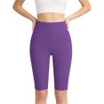 thumbnail image 2 of Shorts for Women JIANLAI High Waist Solid Biker Shorts, Stretch Knee‑Length Athletic Workout Shorts, Soft Breathable Active Bottoms For Gym Fitness Cycling Jogging Lounging, 2 of 6