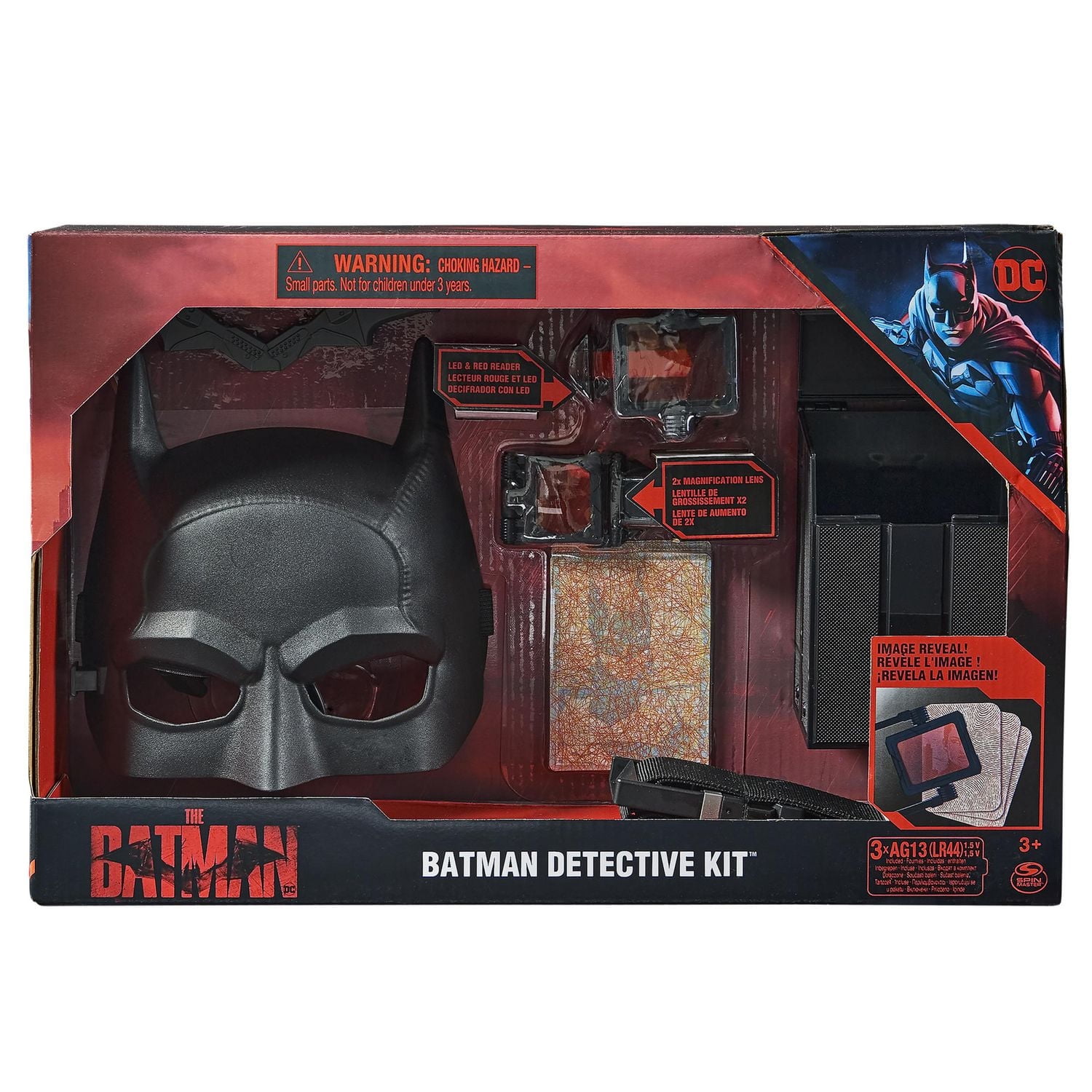 DC Comics, Jouet et accessoires pour jeu de rôle interactif Batman Detective Kit, Pièce à collectionner du film Batman, Jouet pour garçons et filles à partir de 4 ans