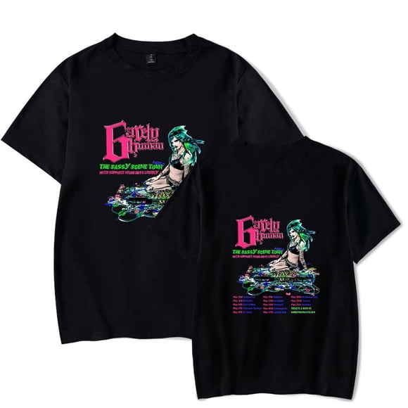 6arelyhuman The Sassy Scene Tour T-Shirt Merch Summer Women/Men Casual O-neck Short Sleeve Tshirt Streetwear,black,L