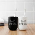 thumbnail image 3 of ZCSKFIN White Ceramic Tumbler Cup for Bathroom, Toothpaste Toothbrush Holders, Bathroom Good Morning Couples Cup for Home and Travel, 3 of 8