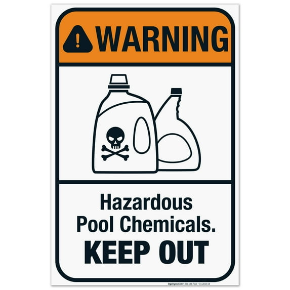 Hazardous Pool Chemicals Pool Sign, Keep Out Sign