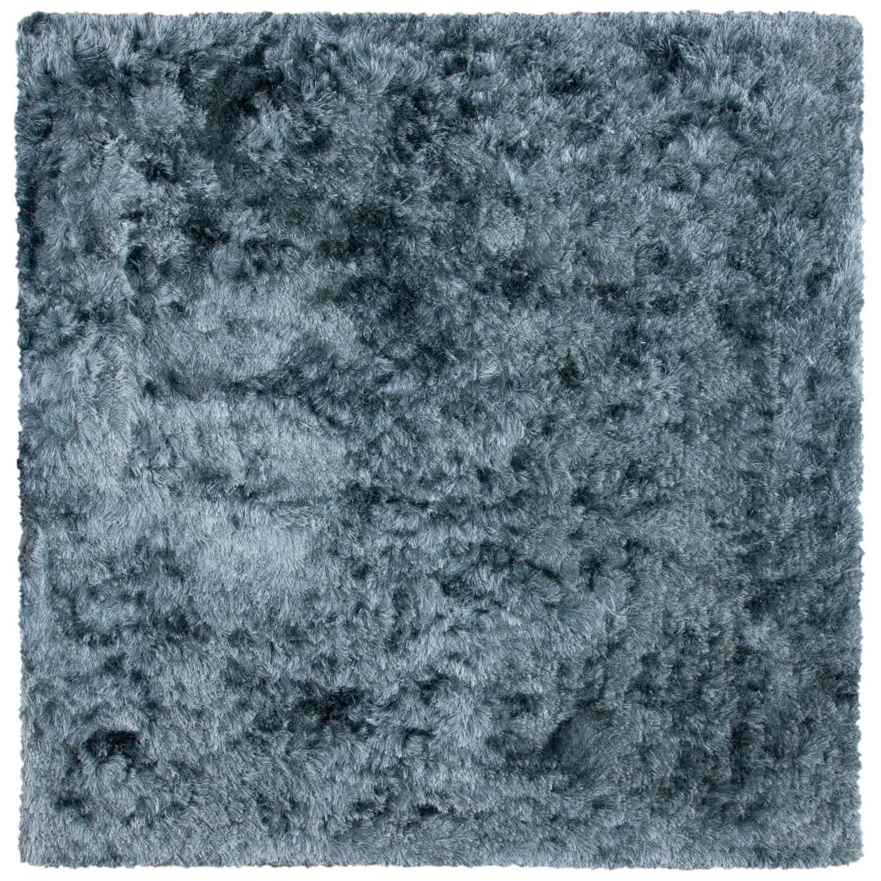 SAFAVIEH Ocean Trellis Solid Plush Polyester Shag Area Rug, Slate, 10' x 14'