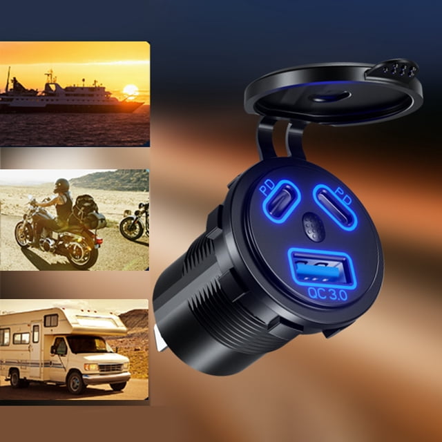 Universal Fit Car Charger Adapter Featuring QC30 Fast Charging and PD Ports For All Mobile Devices High Speed Vehicle Power Solution