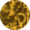 thumbnail image 1 of Ahgly Company Machine Washable Indoor Round Abstract Yellow Modern Area Rugs, 7' Round, 1 of 4