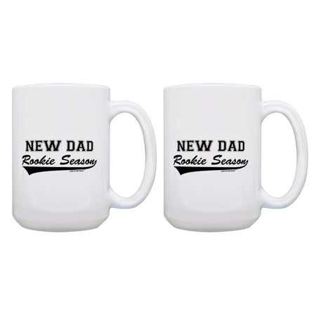 

ThisWear Funny Dad Mug Set Rookie Season New Dad Coffee Mug Set 2 Pack Mug 15oz Coffee Mugs