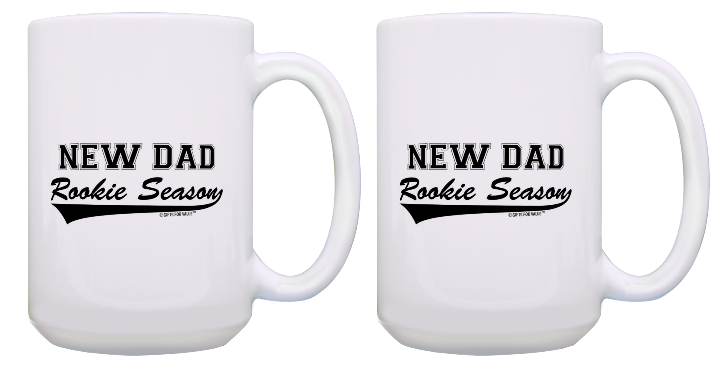 ThisWear Funny Dad Mug Set Rookie Season New Dad Coffee Mug Set 2 Pack Mug 15oz Coffee Mugs - image 1 of 4